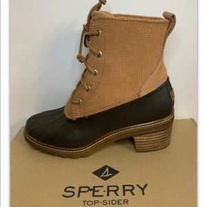 Sperry Saltwater Snake Embossed Duck Boot with Heel